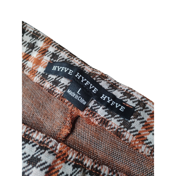 Women's Plaid Skorts - Black, Brown,and Orange Y2K 90s Skirt Size L HYFVE - Picture 5 of 6